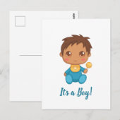Baby Boy Blue Jumpsuit Briefkaart (Voorkant / Achterkant)