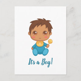 Baby Boy Blue Jumpsuit Briefkaart
