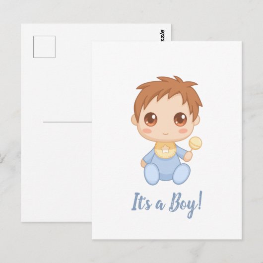 Baby Boy Blue Jumpsuit Briefkaart (Voorkant / Achterkant)