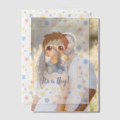 Baby Boy Blue Jumpsuit Insert Vellum Uitnodigingen (Offset (Koppel))