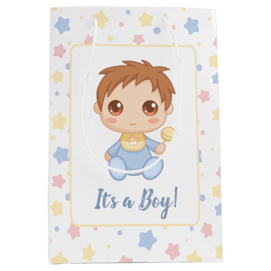 Baby Boy Blue Jumpsuit Medium Cadeauzakje (Voorkant)