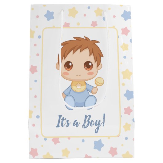 Baby Boy Blue Jumpsuit Medium Cadeauzakje (Achterkant)