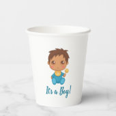 Baby Boy Blue Jumpsuit Papieren Bekers (Achterkant)