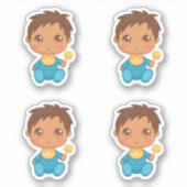 Baby Boy Blue Jumpsuit set van 4 Sticker (Voorkant)