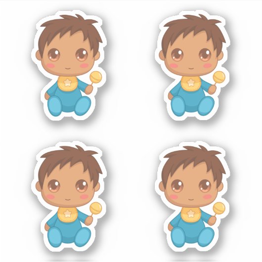 Baby Boy Blue Jumpsuit set van 4 Sticker (Voorkant)