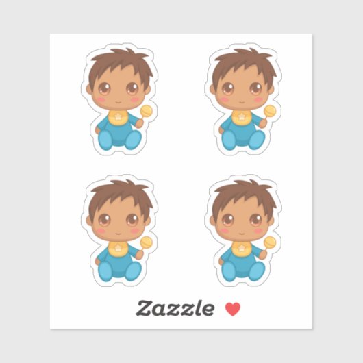 Baby Boy Blue Jumpsuit set van 4 Sticker (Vel)