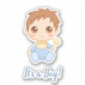 Baby Boy Blue Jumpsuit Sticker (Voorkant)