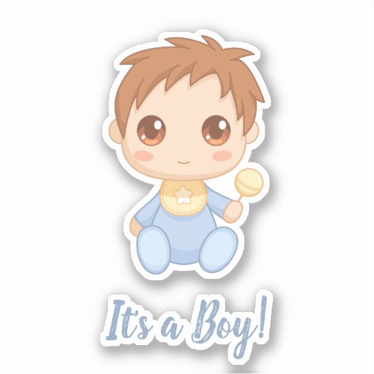 Baby Boy Blue Jumpsuit Sticker (Voorkant)