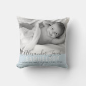 BABY Boy Blue Keepomwille Name Birth Date PHOTO Kussen (Voorkant)
