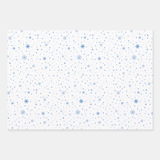 Baby Boy Blue Kerstmis Snowmen en Snowflakes Inpakpapier Vel (Voorkant 2)