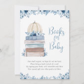 Baby Boy Blue Kleine Pompoen Boeken voor Babyfeest Kaart (Achterkant)