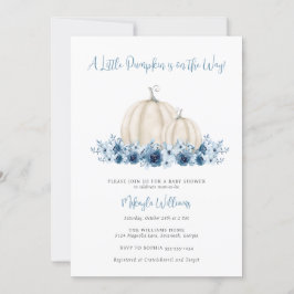 Baby Boy Blue Kleine Pompoen Boeken voor Babyfeest Kaart