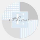 Baby Boy Blue Modern Sticker (Voorkant)