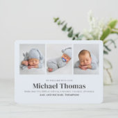 Baby Boy Blue Multi Photo Aankondigingen van de ge (Staand voorkant)