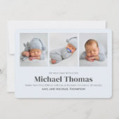 Baby Boy Blue Multi Photo Aankondigingen van de ge (Voorkant)