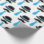 Baby Boy Blue Mustache Lil Little Man Cute Cadeaupapier (Hoek)