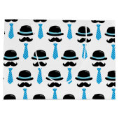 Baby Boy Blue Mustache Lil Little Man Cute Groot Cadeauzakje (Achterkant)
