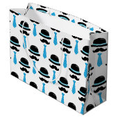 Baby Boy Blue Mustache Lil Little Man Cute Groot Cadeauzakje (Achterkant Gekanteld)