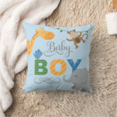 Baby Boy Blue Oerwoud Animals Neursery Kussen (Deken)