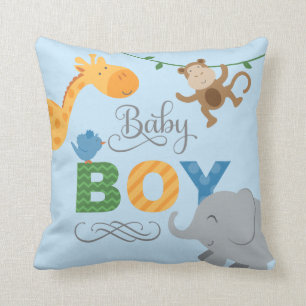 Baby Boy Blue Oerwoud Animals Neursery Kussen