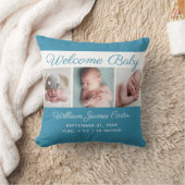 Baby Boy Blue Photo Collage Cute Newborn Keepomwil Kussen (Deken)