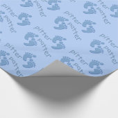 Baby Boy Blue Pitter Patter Little Feet Wrap Cadeaupapier (Hoek)