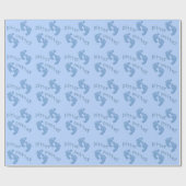 Baby Boy Blue Pitter Patter Little Feet Wrap Cadeaupapier (Vlak)