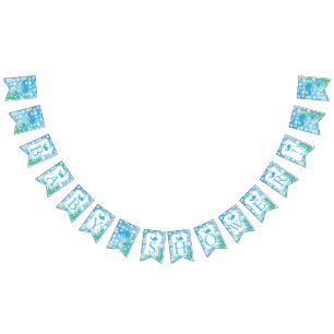 Baby Boy Blue Polka-Baby shower met onderstammen Vlaggetjes