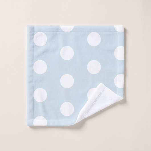 Baby Boy Blue Polka Dot Pattern Monogram Naam Bad Handdoek (Wasdoekje)