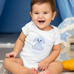 Baby Boy Blue Puppy op maat Romper