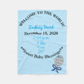 Baby Boy Blue Ratelaar Fleece Dekentje Deken (Voorkant)