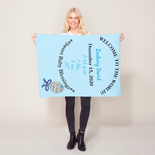 Baby Boy Blue Rattle Fleece Deken (In situ)