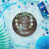 Baby Boy Blue Rhino Papieren Bordje (Feest)