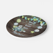 Baby Boy Blue Rhino Papieren Bordje (Gekanteld)