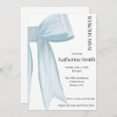 Baby Boy Blue Ribbon Kaart (Voorkant / Achterkant)