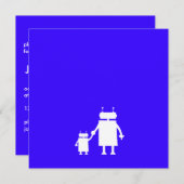 Baby Boy Blue Robot Baby shower nodigt uit Kaart (Voorkant / Achterkant)