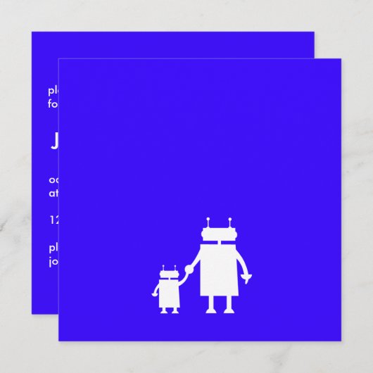 Baby Boy Blue Robot Baby shower nodigt uit Kaart (Voorkant / Achterkant)
