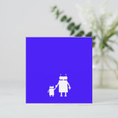 Baby Boy Blue Robot Baby shower nodigt uit Kaart (Staand voorkant)