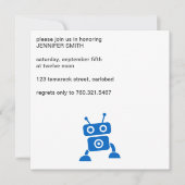 Baby Boy Blue Robot Uitnodiging (Voorkant)