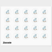 Baby Boy Blue Rocking Horse Stickers Schattige (Vel)