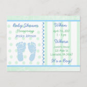 Baby Boy Blue Sage Groen Baby shower Uitnodiging (Voorkant)