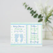 Baby Boy Blue Sage Groen Baby shower Uitnodiging (Staand voorkant)