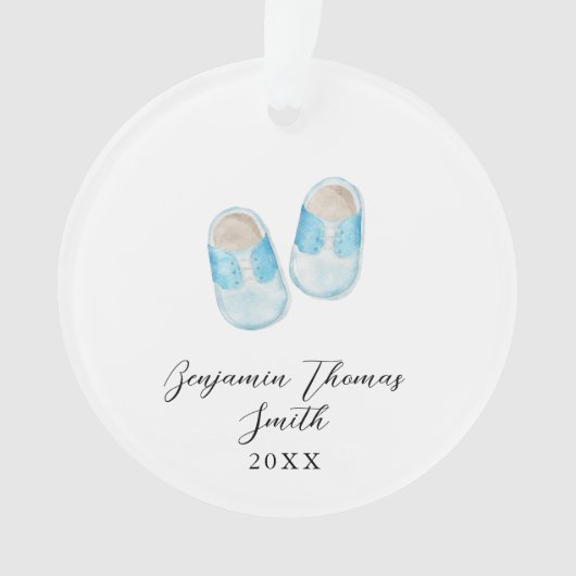 Baby Boy Blue schetst kerst Acrylversiering Ornament (voorkant)
