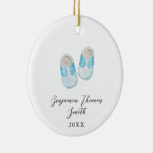 Baby Boy Blue schetst kerstkeramiek Keramisch Ornament (Rechts)