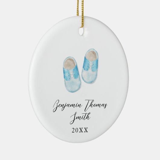 Baby Boy Blue schetst kerstkeramiek Keramisch Ornament (Rechts)