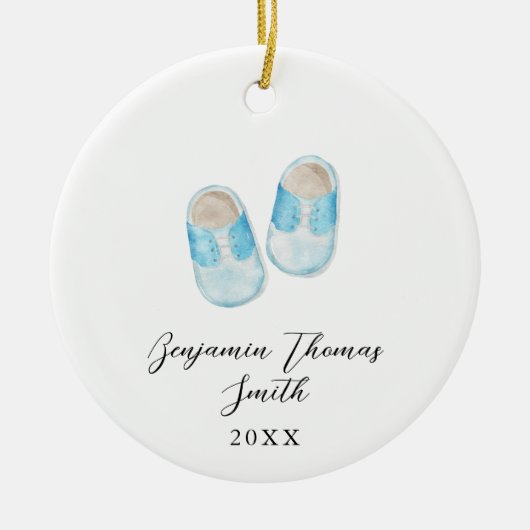 Baby Boy Blue schetst kerstkeramiek Keramisch Ornament (Voorkant)