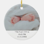 Baby Boy Blue schetst kerstkeramiek Keramisch Ornament (Achterkant)