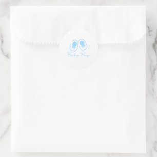 Baby Boy Blue Schoenen Baby Shower Ronde Sticker