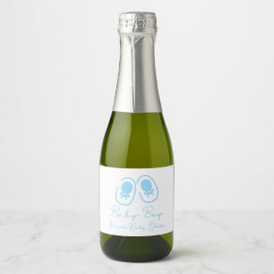 Baby Boy Blue Schoenen Baby Shower Sparkling Wijnetiket