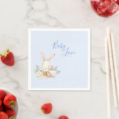 Baby Boy Blue Script Cute Schattig Baby shower Servet (Insitu)